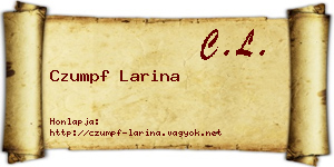 Czumpf Larina névjegykártya